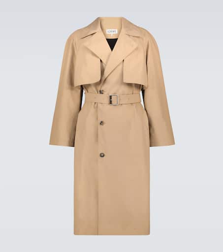Double flap cotton trench coat