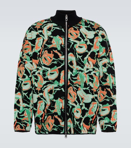 Zipped patterned cardigan