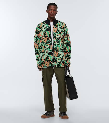 Zipped patterned cardigan