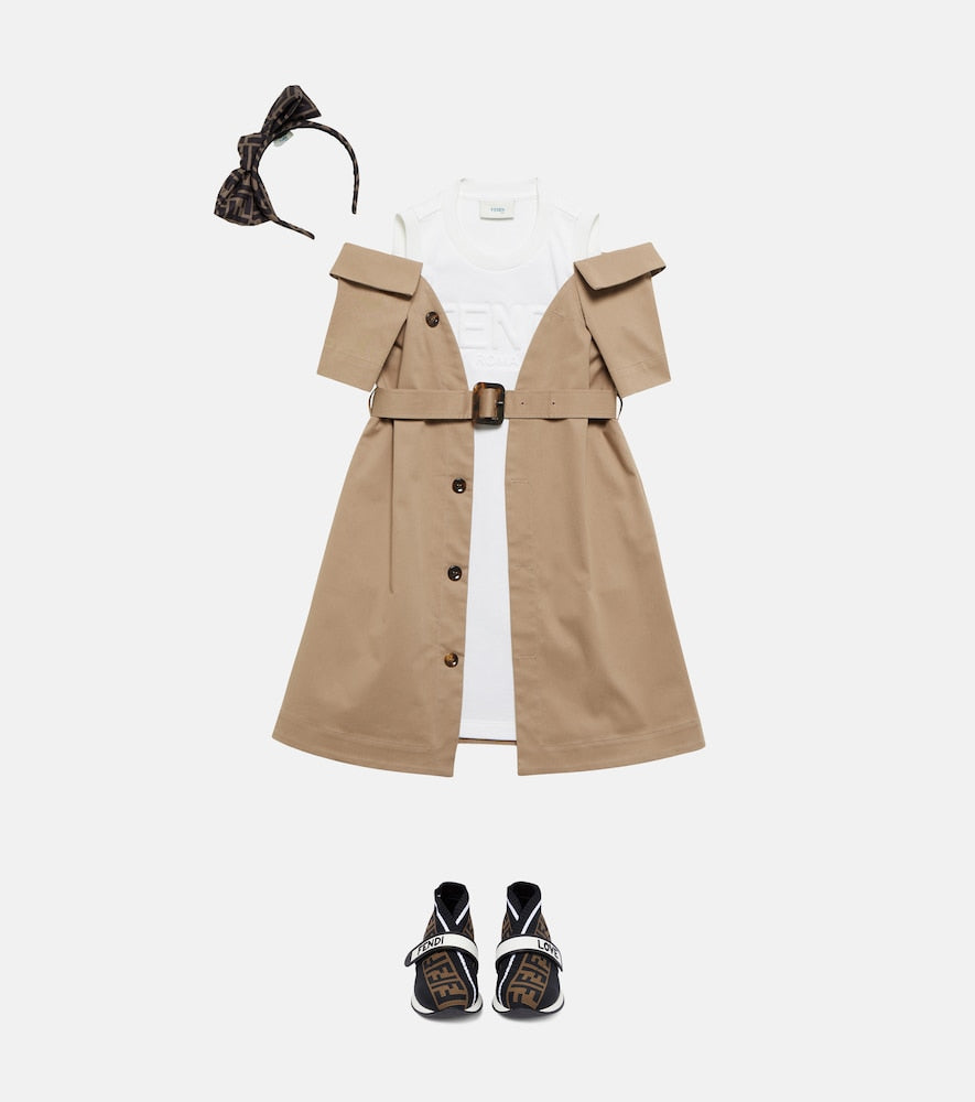 Hybrid cotton-blend coat dress