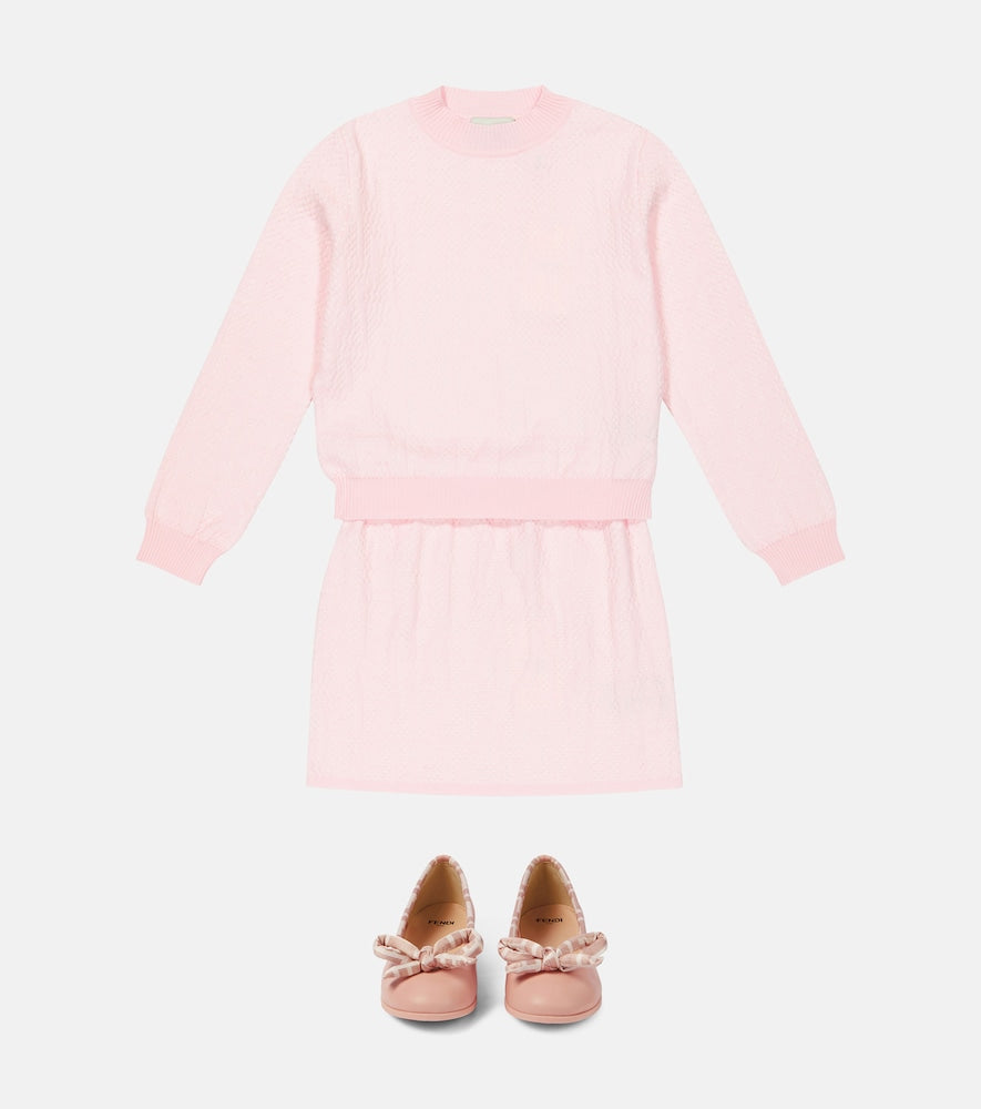 Pointelle cotton skirt