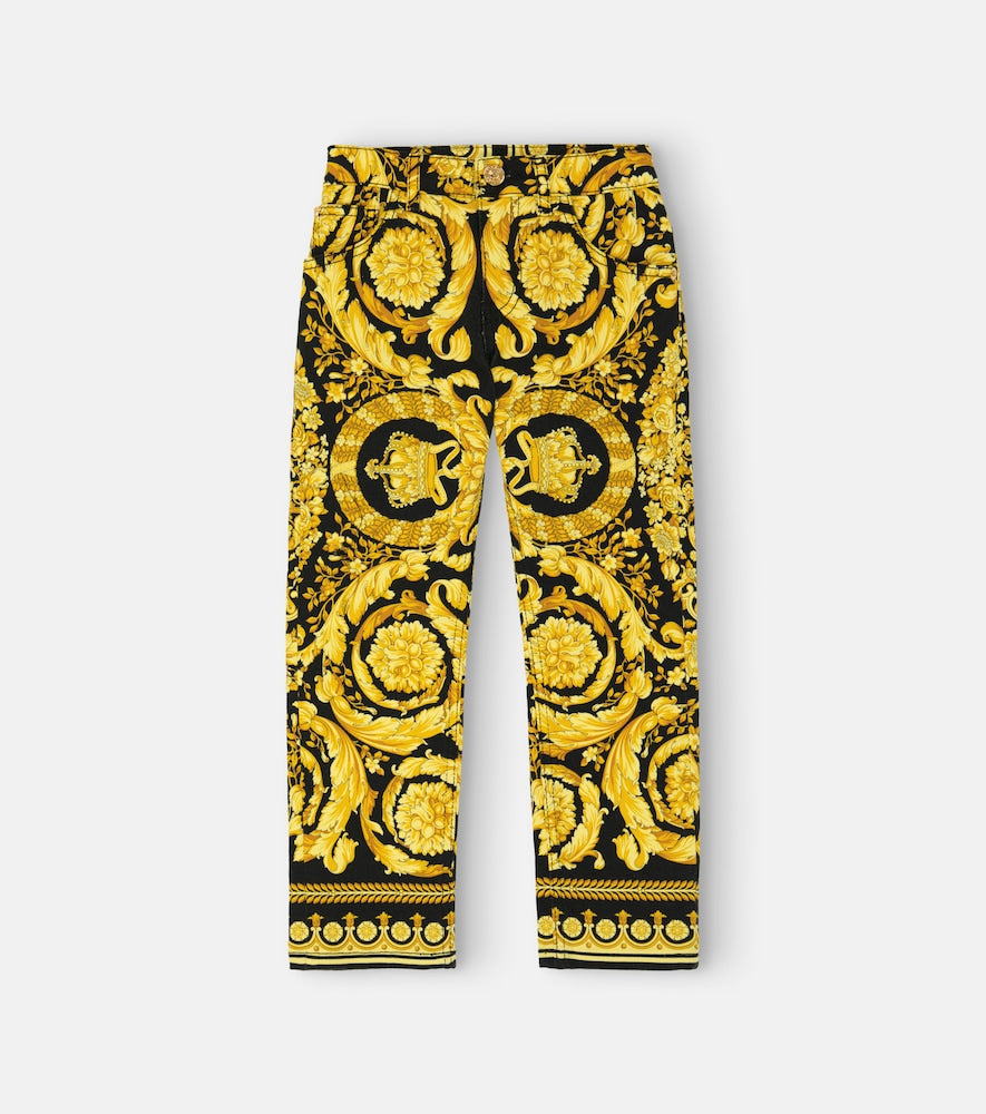 Barocco cotton-blend jeans