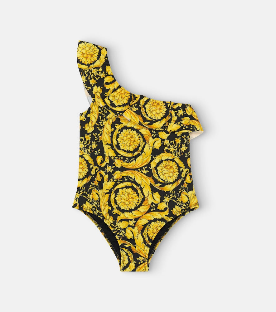 Ruffle-trimmed one-shoulder swimsuit