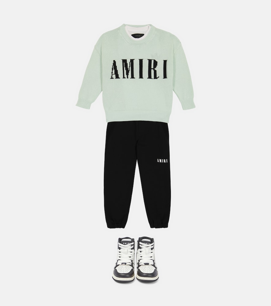 Intarsia-knit cotton and cashmere sweater