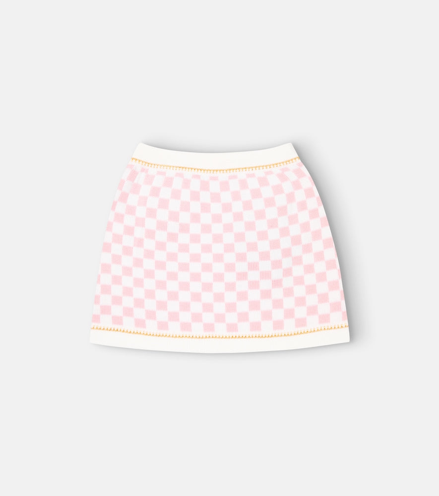 Medusa checked wool skirt