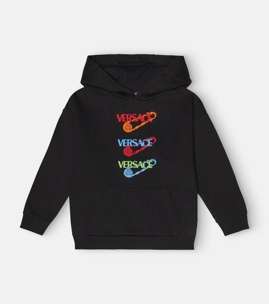 Safety Pin embroidered cotton hoodie