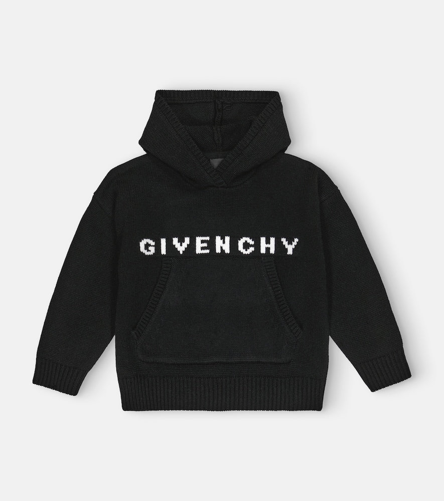Logo wool and cashmere hoodie
