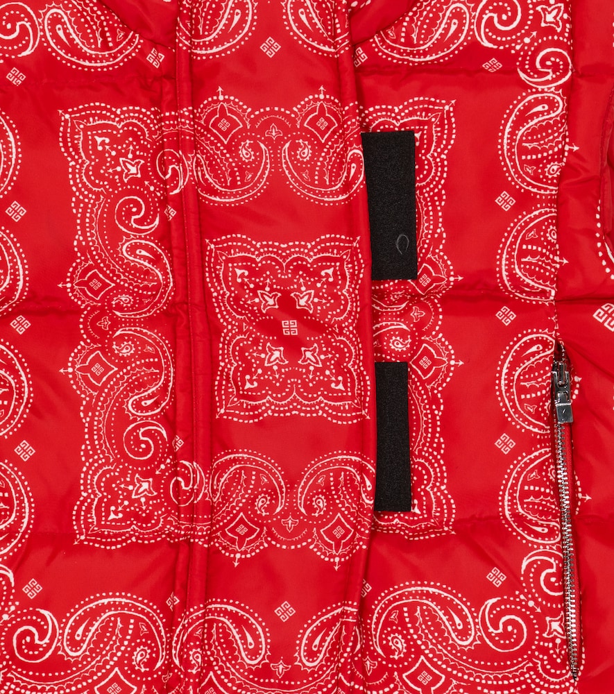 Printed quilted down vest