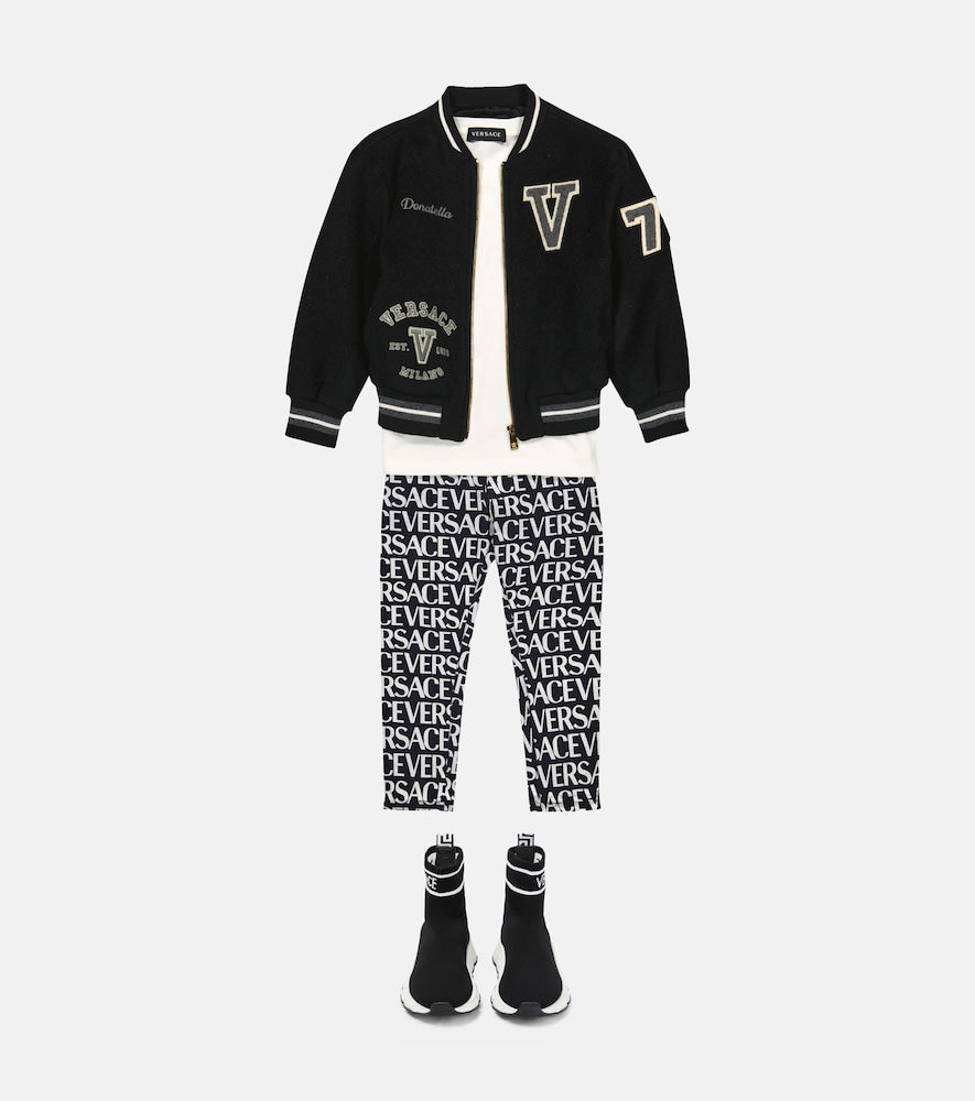 Logo print cotton jeans