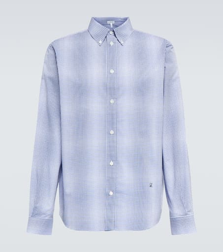 Checked cotton poplin shirt
