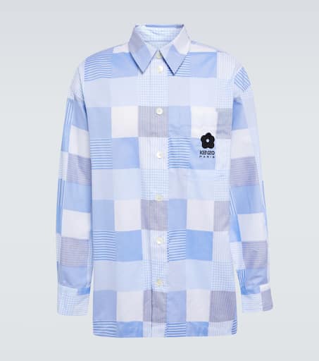 Patchwork oversized cotton shirt