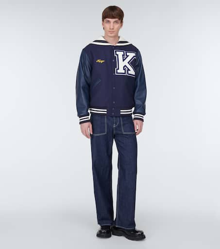Sailor Varsity leather-paneled varsity jacket