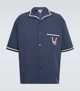 Embroidered cotton bowling shirt