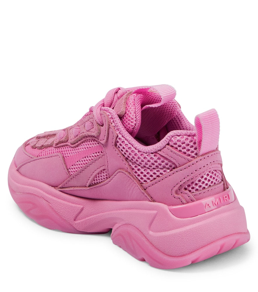 Bone suede-trimmed sneakers