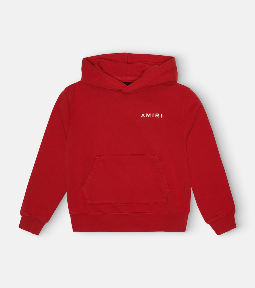 Printed cotton jersey hoodie