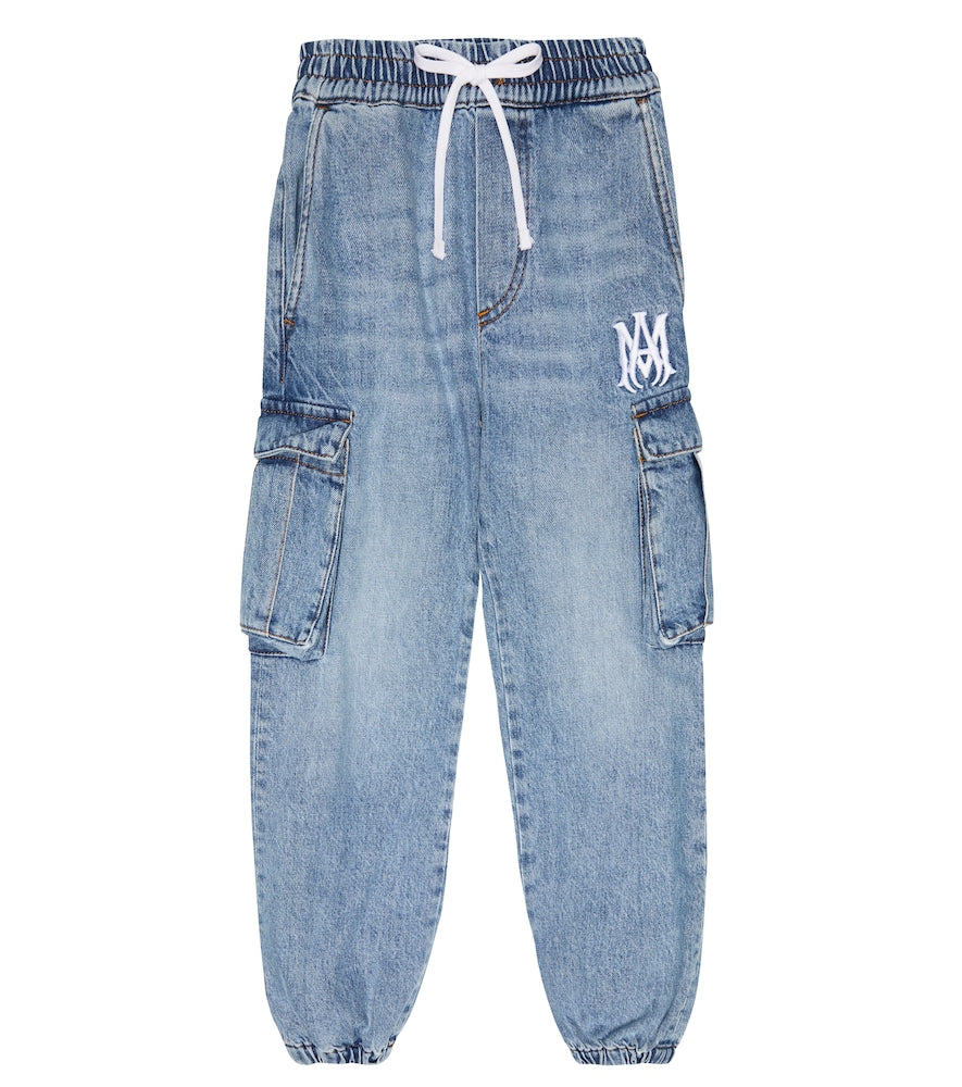 Denim cargo pants