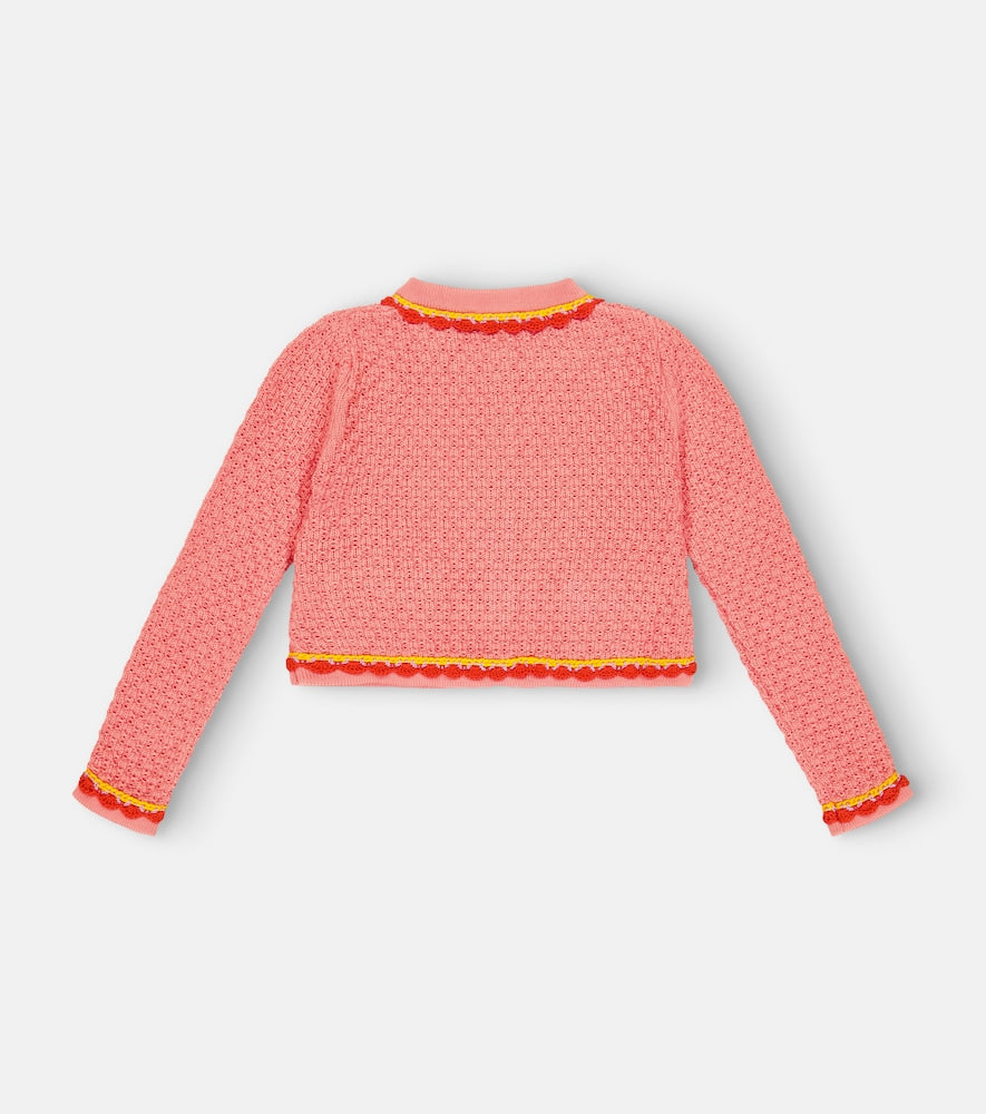 Crochet-trimmed cardigan