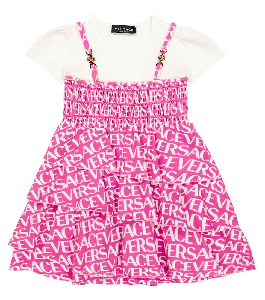 Logo cotton-blend dress