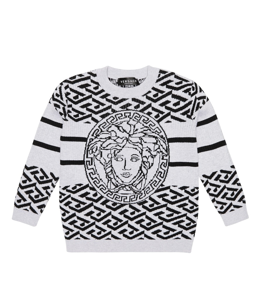 Medusa Greca cotton and wool sweater
