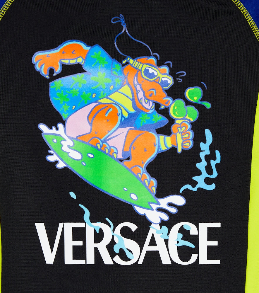 Printed rashguard swimsuit