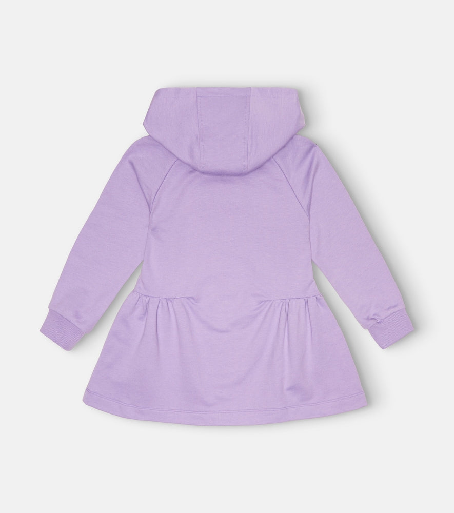 Logo cotton hoodie dress
