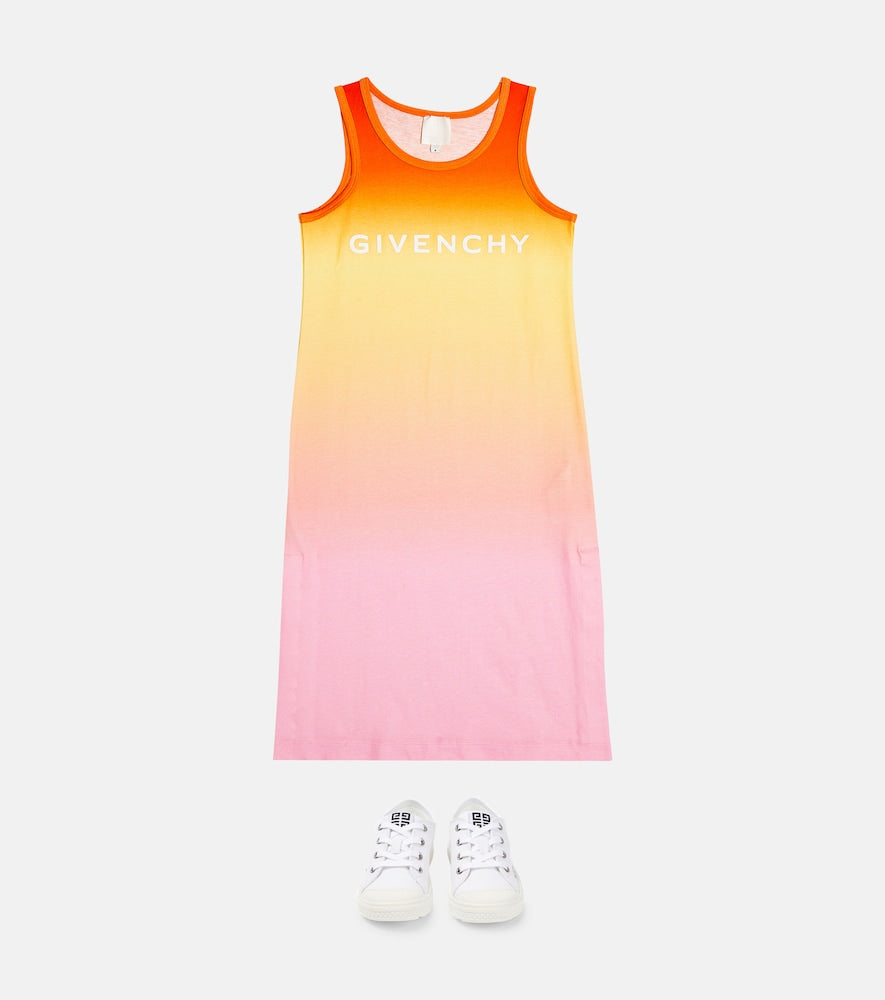 Logo ombré cotton jersey dress