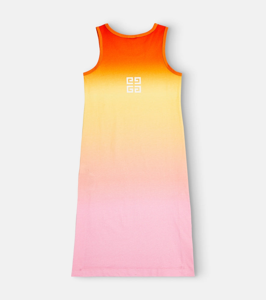 Logo ombré cotton jersey dress
