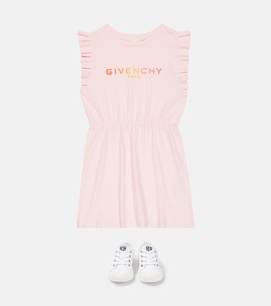 Ruffle-trimmed cotton dress