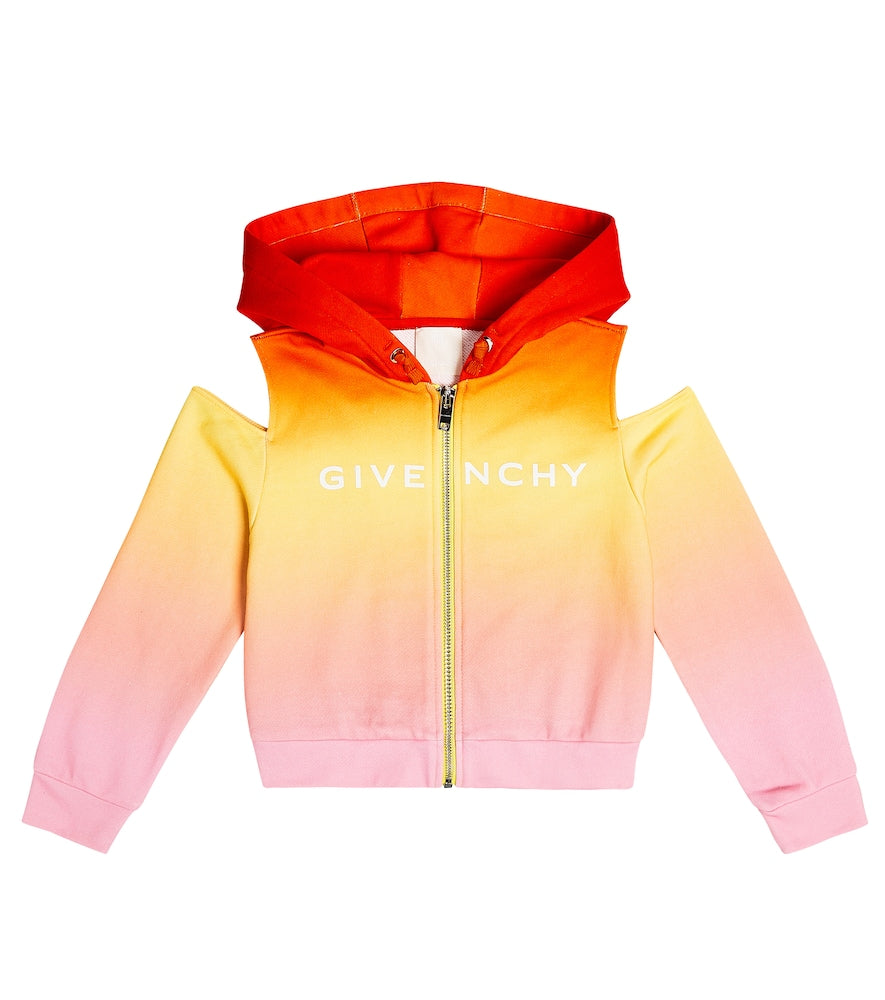 Logo ombré cotton jersey hoodie