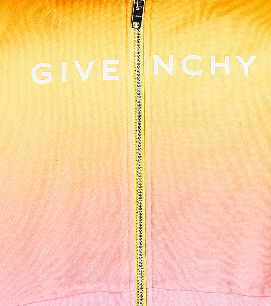 Logo ombré cotton jersey hoodie