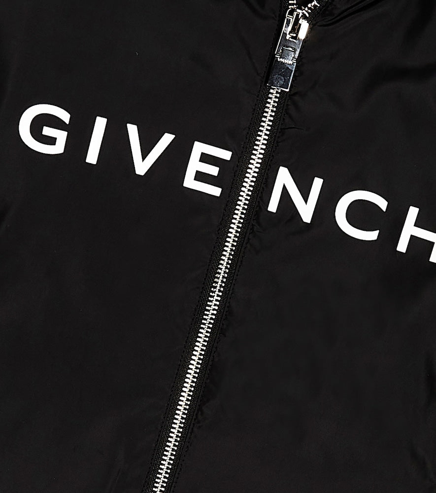 Logo technical hooded jacket