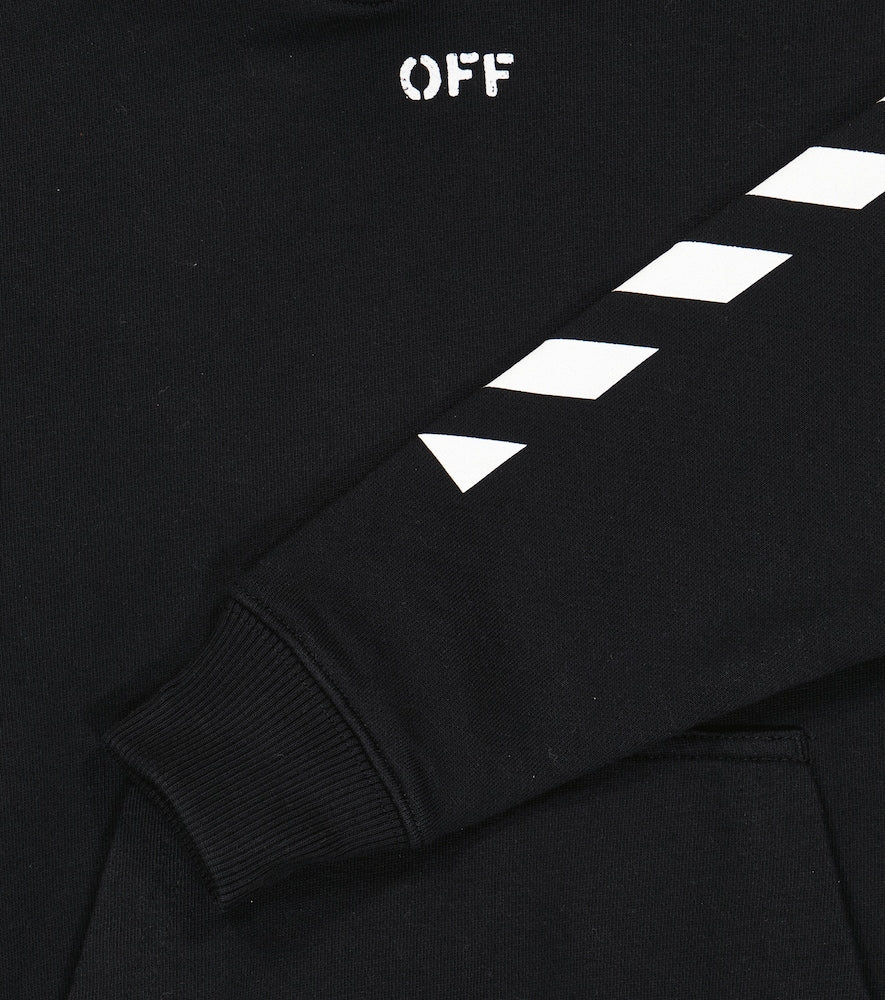 Printed cotton hoodie