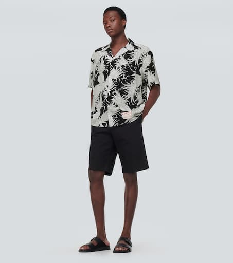 Printed silk bowling shirt