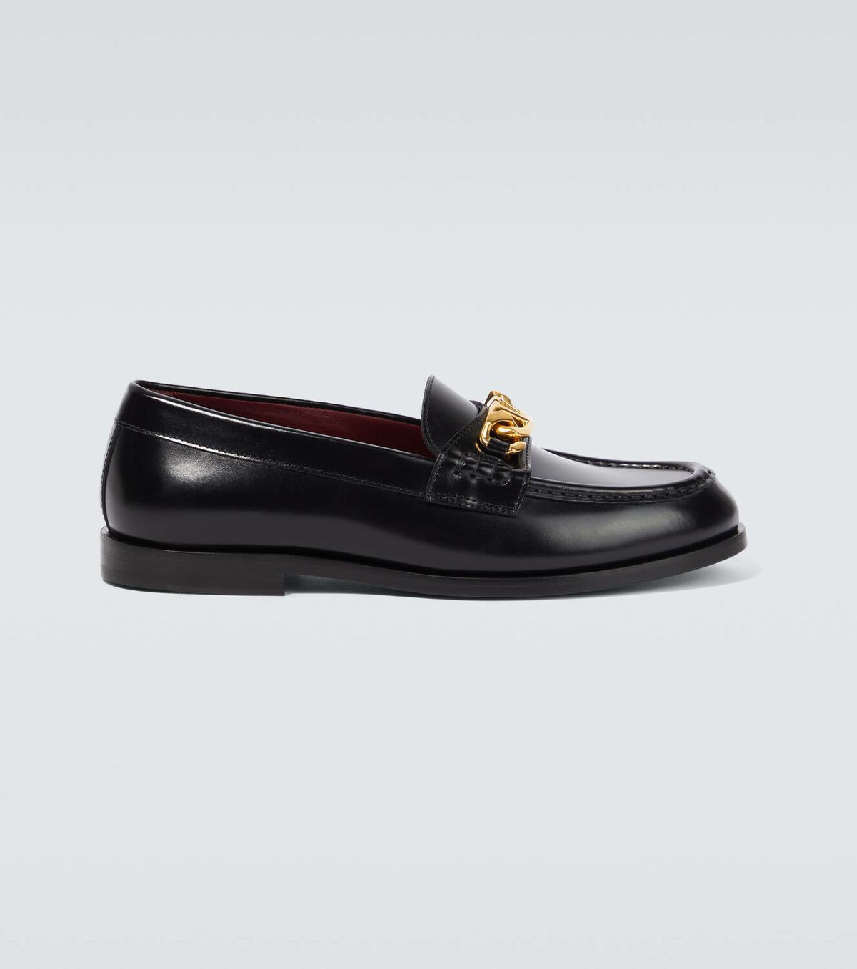 VLogo Chain leather loafers