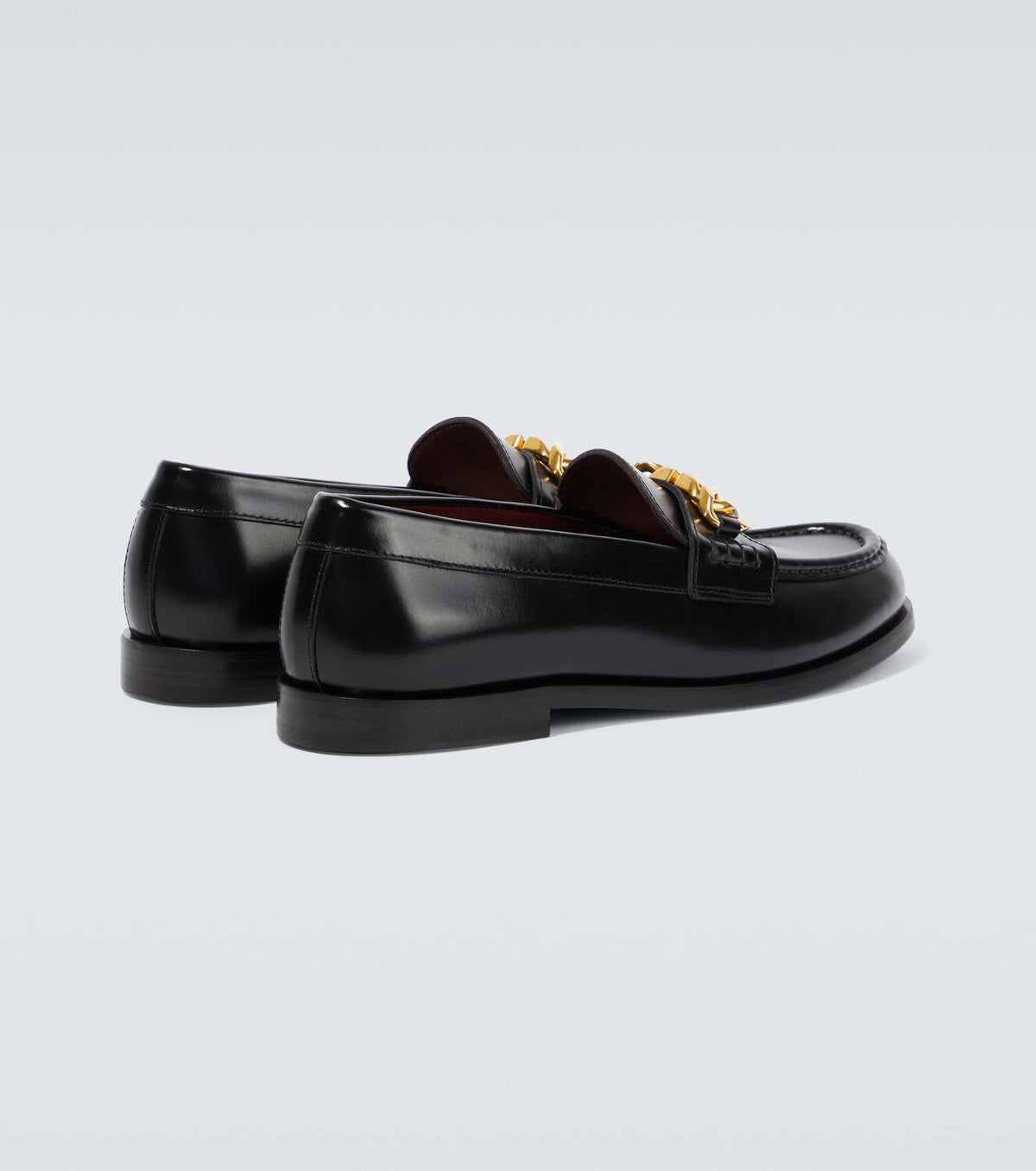 VLogo Chain leather loafers