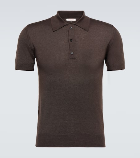Cashmere and silk polo shirt