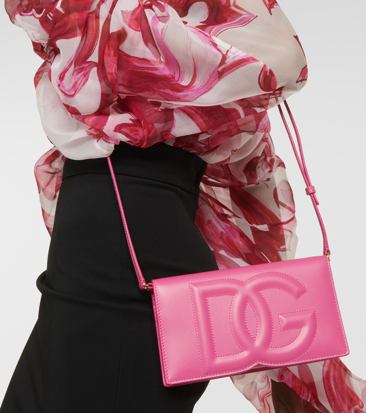 DG-logo leather phone bag