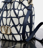 VLogo Signature Mini canvas bucket bag