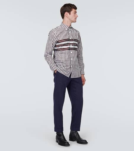 Logo checked cotton poplin shirt