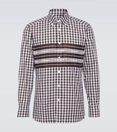Logo checked cotton poplin shirt