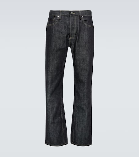 Mid-rise straight jeans