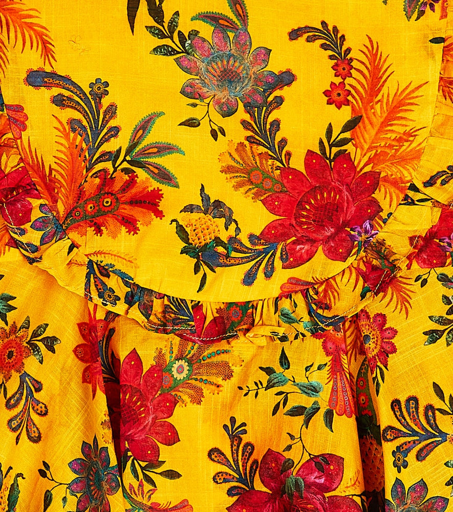 Ginger Tier floral cotton dress