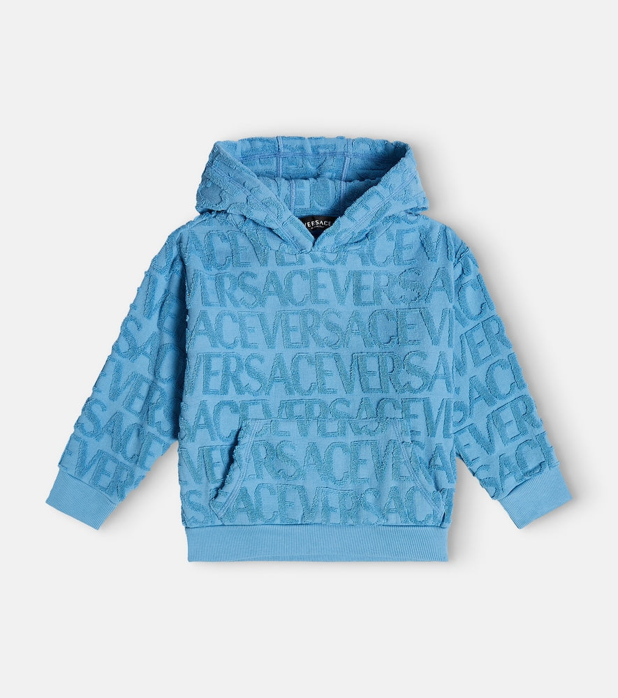 Logo jacquard cotton hoodie