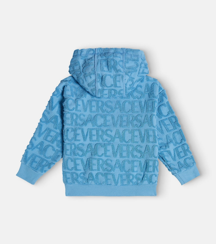 Logo jacquard cotton hoodie