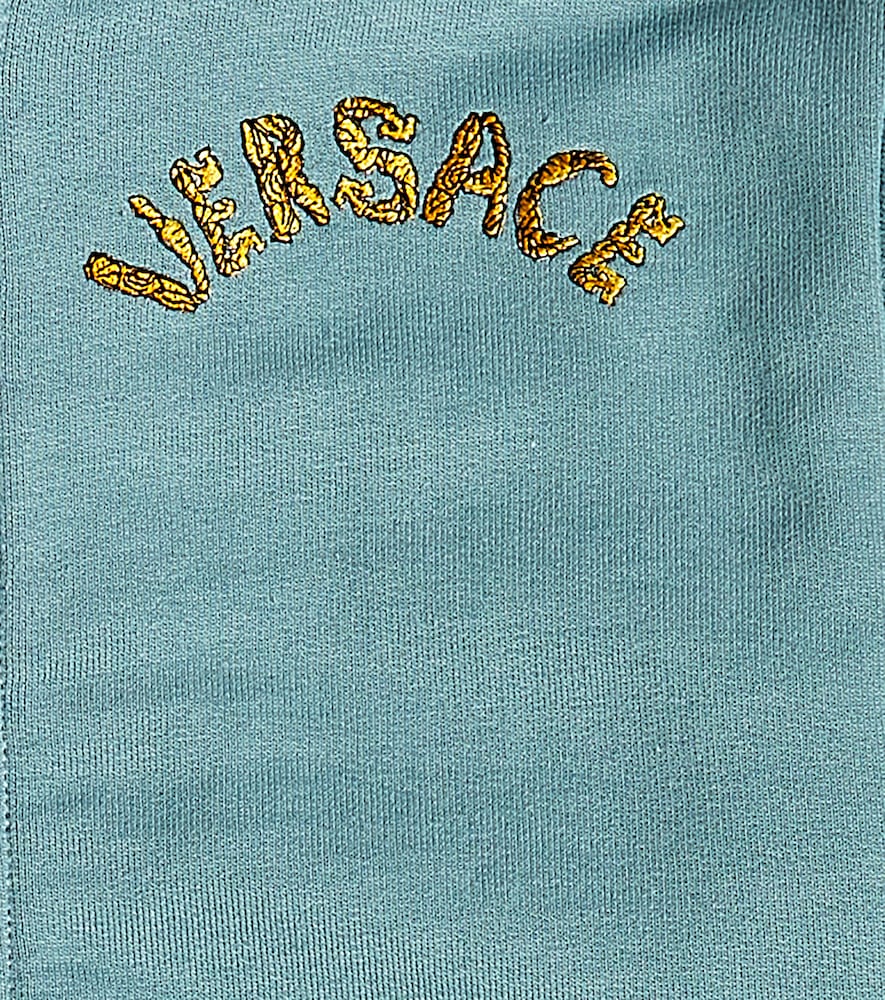 Logo cotton fleece hoodie