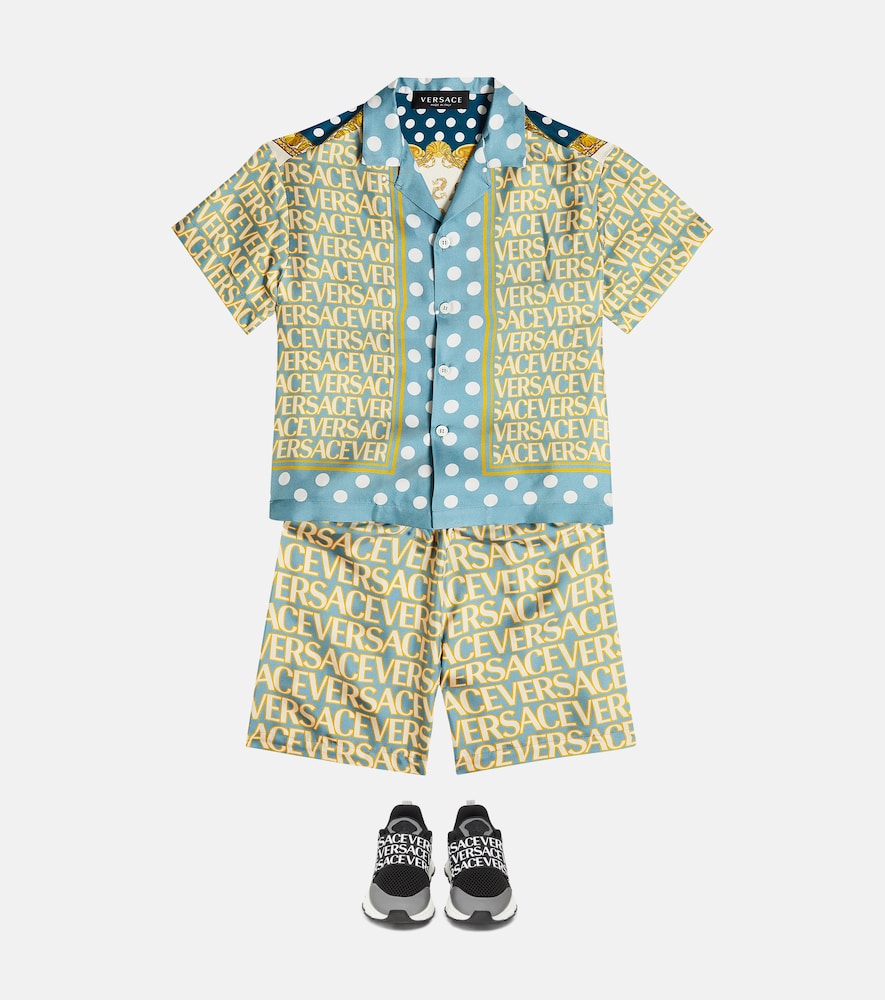 Logo silk twill shorts