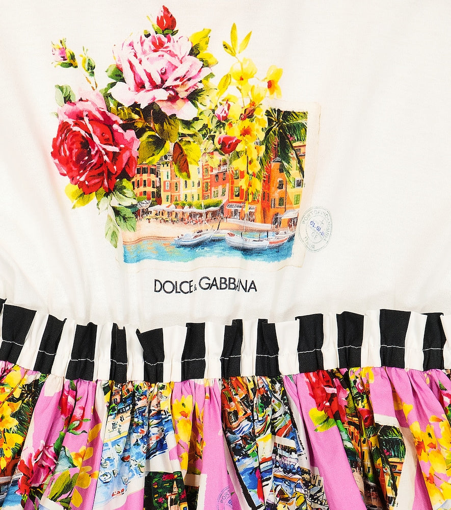 Portofino printed cotton dress