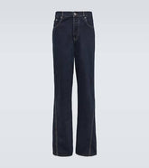 Paneled straight jeans