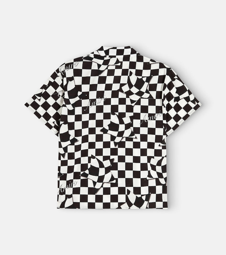 Checked cotton bowling shirt