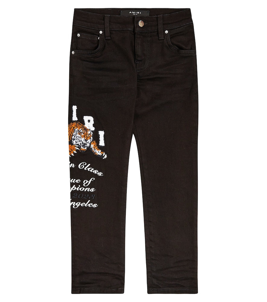 Logo embroidered jeans